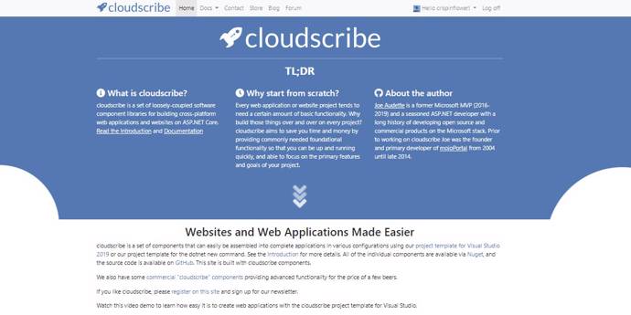 cloudscribecom home page in .NET 5